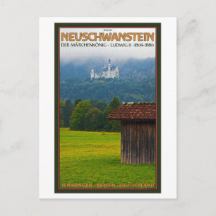 Füßen - Schloß Neuschwanstein aus Afar Postkarte