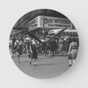 Fußgänger 2 runde wanduhr