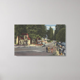 Fußgänger auf See-Ufer-Antrieb Leinwanddruck