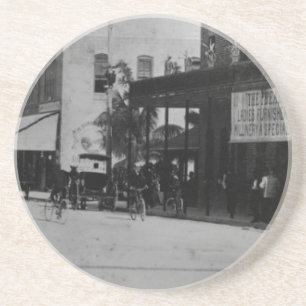 Fußgänger, Radfahrer und Pferdwagen Untersetzer