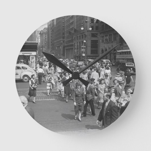 Fußgänger Runde Wanduhr (Vorderseite)