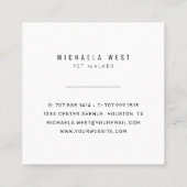 Fußgänger-Service-Päpsel-Platz-Visitenkarte Quadratische Visitenkarte (Rückseite)