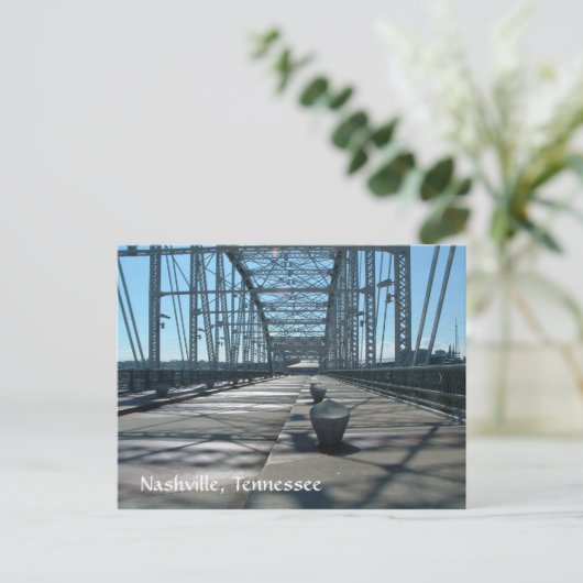 Fußgängerbrücke an der Riverfront Postkarte (Stehend Vorderseite)