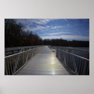 Fußgängerbrücke Wasserszene Poster