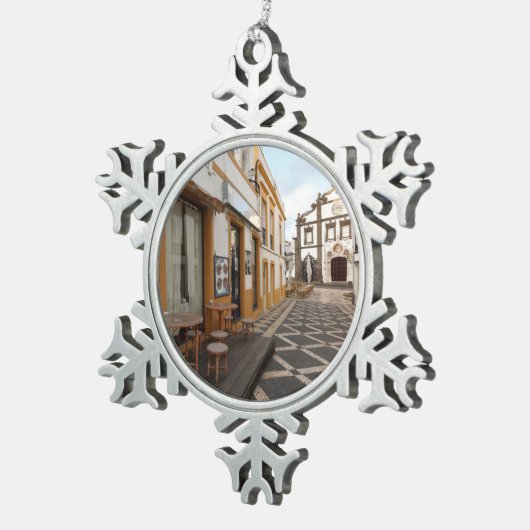 Fußgängerstraße Schneeflocken Zinn-Ornament (Rechts)