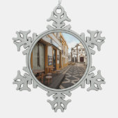 Fußgängerstraße Schneeflocken Zinn-Ornament (Vorderseite)