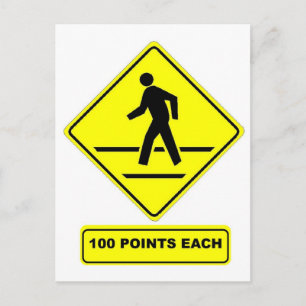 Fußgängerübergang: 100 Punkte pro! Postkarte