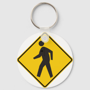 Fußgängerübergang-Landstraßen-Zeichen Schlüsselanhänger