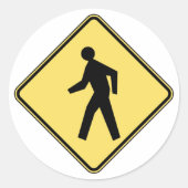 Fußgängerüberquerung Runder Aufkleber (Vorderseite)