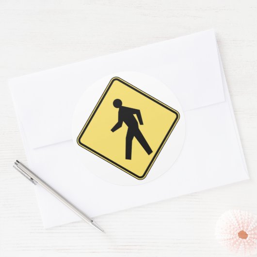 Fußgängerüberquerung Runder Aufkleber (Umschlag)