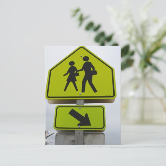 Fußgängerzeichen Postkarte (Stehend Vorderseite)