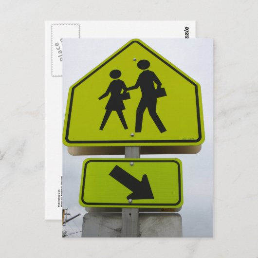 Fußgängerzeichen Postkarte (Vorne/Hinten)