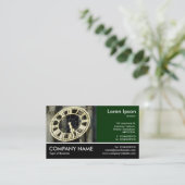 Füßiges Foto - DK-Grün - Rathaus-Uhr Cardiff Visitenkarte (Stehend Vorderseite)