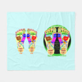 Fußkarte Reflexzonenmassage Fleecedecke (Vorderseite (Horizontal))