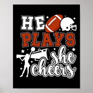 Fußll und Cheer Mom Proud Cheerleading und Fußll Poster