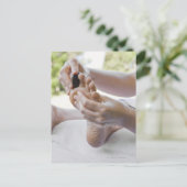 Fußmassage mit heißen Steinen Postkarte (Stehend Vorderseite)