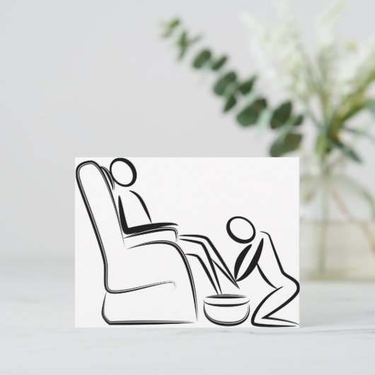 Fußmassage-Strichmännchen Postkarte (Stehend Vorderseite)