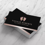 Fußmassage Therapeut Podiatrist Rose Gold Black Visitenkarte<br><div class="desc">Fußmassage Therapist Podiatrist Rose Gold Border Wellness-Center Business Cards.</div>