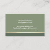 Fußmassage Therapeut Podiatrist Sage Green WELLNES Visitenkarte (Rückseite)