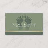 Fußmassage Therapeut Podiatrist Sage Green WELLNES Visitenkarte (Vorderseite)