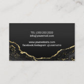 Fußmassage Therapie Moderner Schwarzer Gold Podiat Visitenkarte (Rückseite)