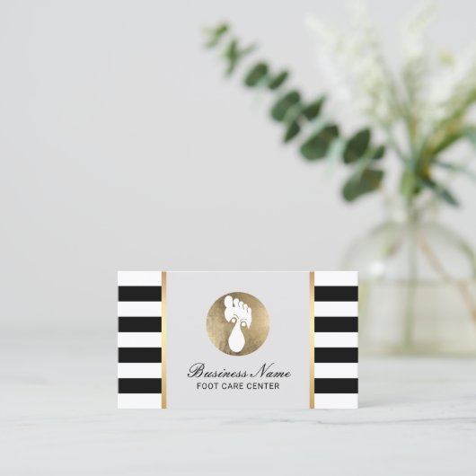 Fußmassage Thrapy Practitioner Moderner Streifen Visitenkarte (Stehend Vorderseite)