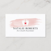 Fußmassentherapeut Podiatrist Pink Pinselstrich Visitenkarte (Vorderseite)