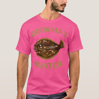 Fußmatte Jäger Sommer Flunder Angeln Fluke Fischen T-Shirt