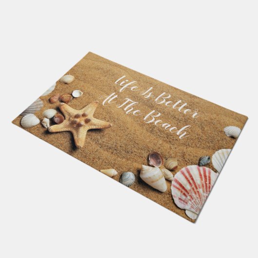 Fußmatte-Leben ist am Strand besser Fußmatte (Schrägansicht)