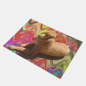 FUSSMATTE, ROTER PUDEL FUßMATTE (Schrägansicht)