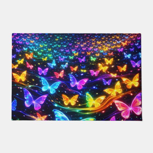 Fussmatte Schmetterlingsmotiv Neonfarben Fußmatte (Vorderseite)