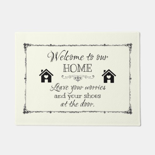 Fußmatte: Verlassen Sie Ihre Sorgen und Ihre Fußmatte (Vorderseite)