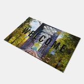 Fußmatte "Willkommen" mit Schienen-Brücke (Schrägansicht)