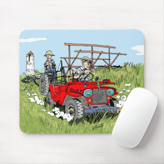 Fußmatte Willys Jeep CJ2A Mousepad (Mit Mouse)