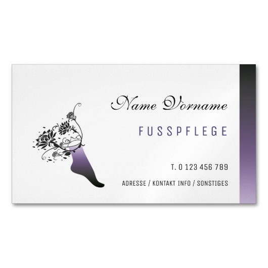 Fusspflege Magnetische Visitenkarte (Vorderseite)