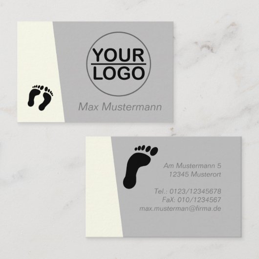 Fußpflege mit Vorlage LOGO Visitenkarte (Vorne/Hinten)