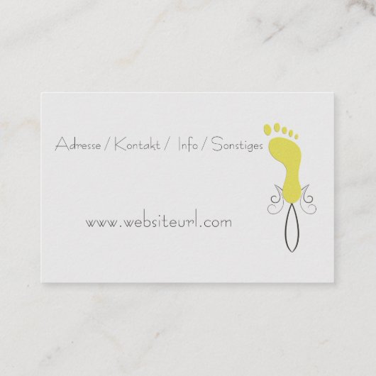 Fußpflege Pediküre Visitenkarte (Rückseite)