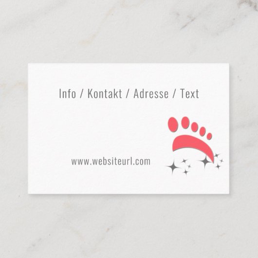 Fußpflege Pediküre Visitenkarte (Rückseite)