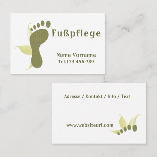 Fußpflege Pediküre Visitenkarte (Vorne/Hinten)