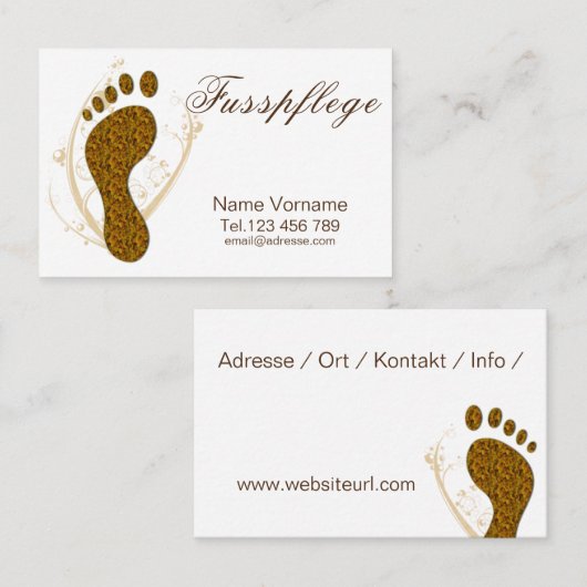 Fusspflege Pediküre Visitenkarte (Vorne/Hinten)