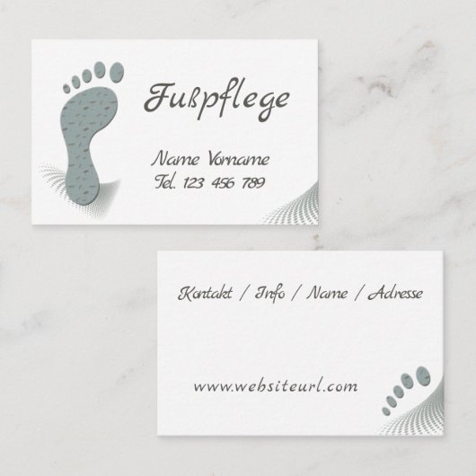 Fusspflege Pediküre Visitenkarte (Vorne/Hinten)