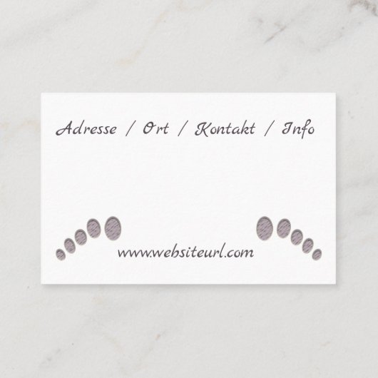 Fusspflege Pediküre Visitenkarte (Rückseite)