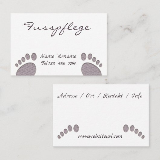 Fusspflege Pediküre Visitenkarte (Vorne/Hinten)