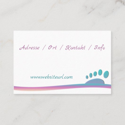 Fußpflege Pediküre Visitenkarte (Rückseite)