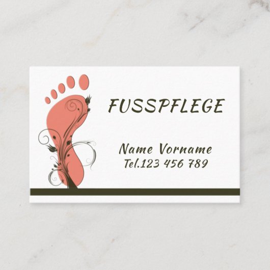 Fußpflege Pediküre Visitenkarte (Vorderseite)
