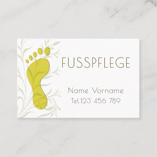 Fußpflege Pediküre Visitenkarte (Vorderseite)
