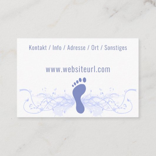 Fusspflege Podologe Visitenkarte (Rückseite)