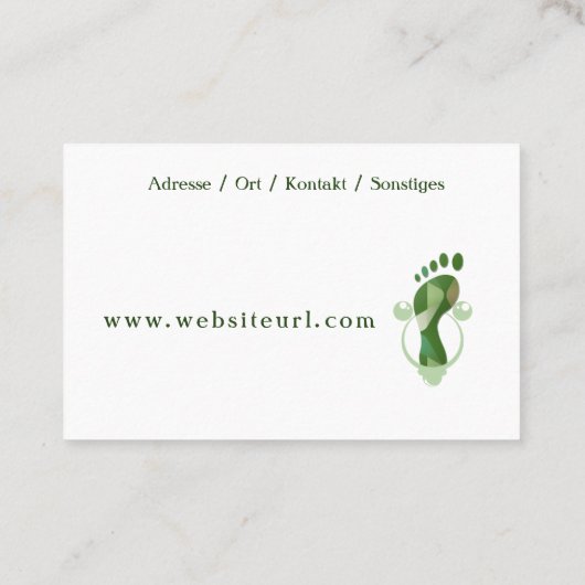 Fusspflege Podologe Visitenkarte (Rückseite)