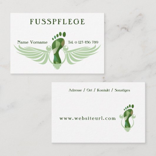 Fusspflege Podologe Visitenkarte (Vorne/Hinten)