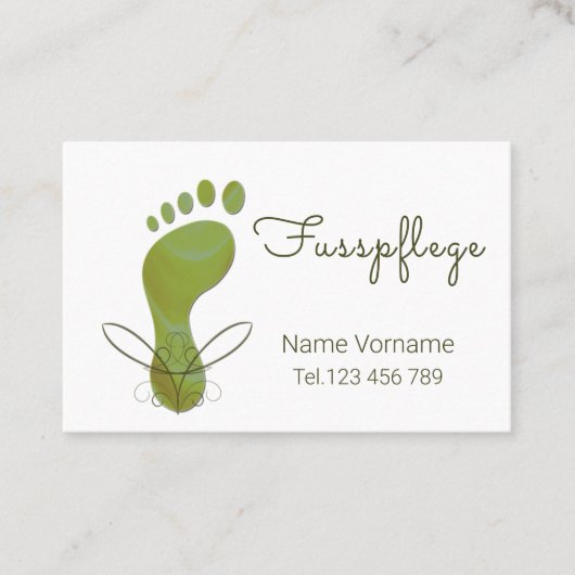 Fusspflege Podologe Visitenkarte (Vorderseite)